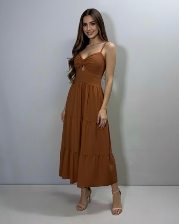 Vestido Jéssica Midi - Caramelo