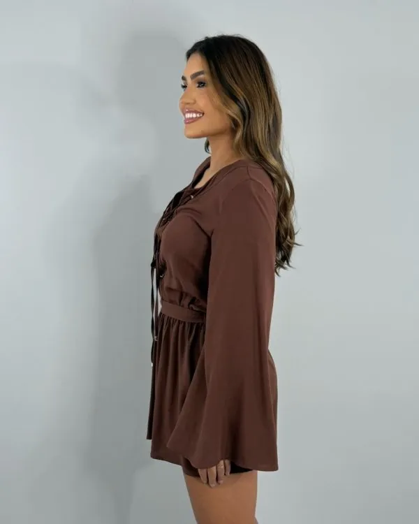Vestido Glória - Marrom