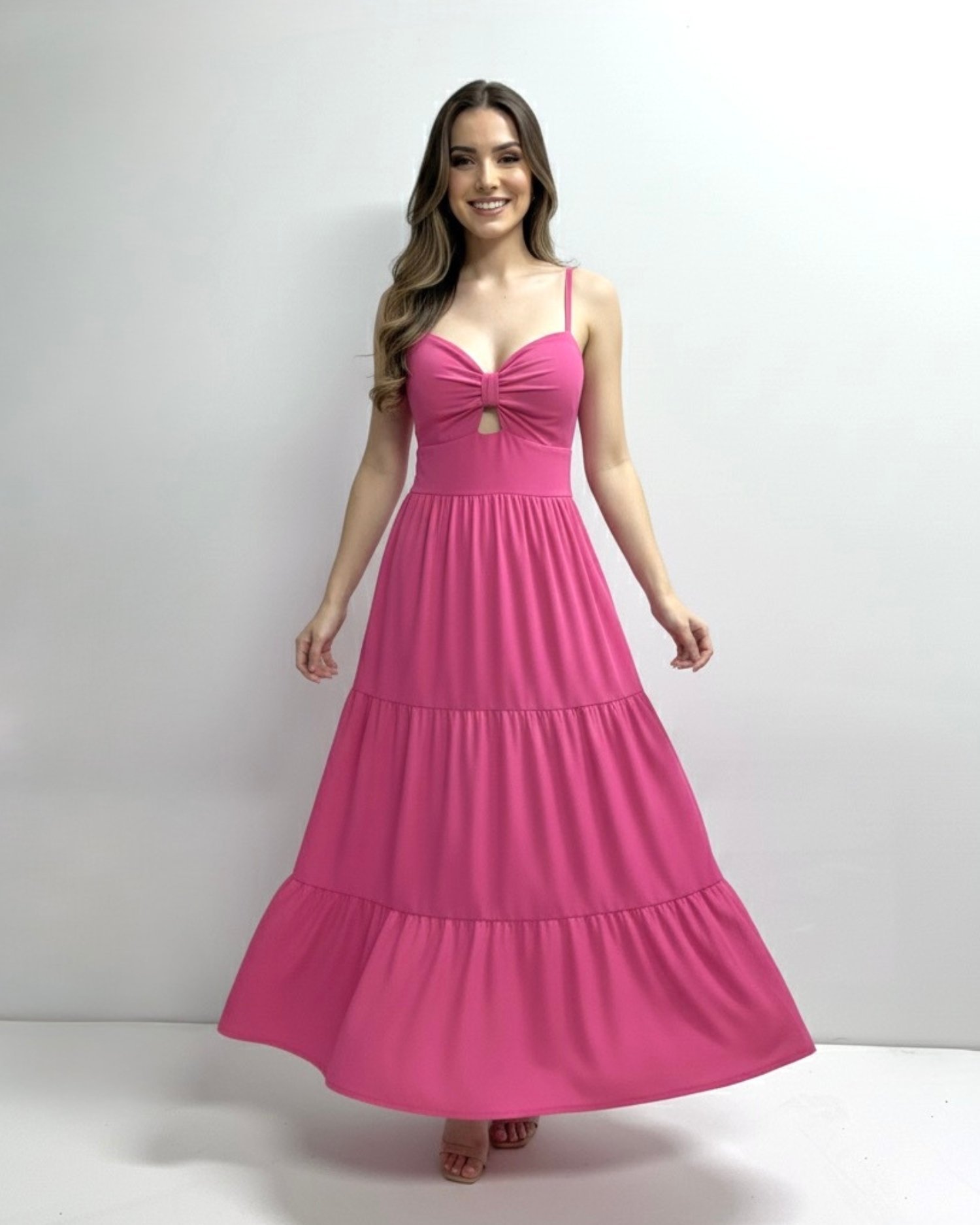 Vestido Jéssica Midi - Rosa Chiclete - Image 4