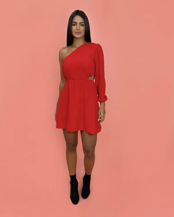 Vestido Luna em Duna - Vermelho