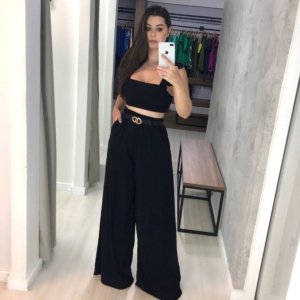 Conjunto Pantalona Samira - Preto - Image 3