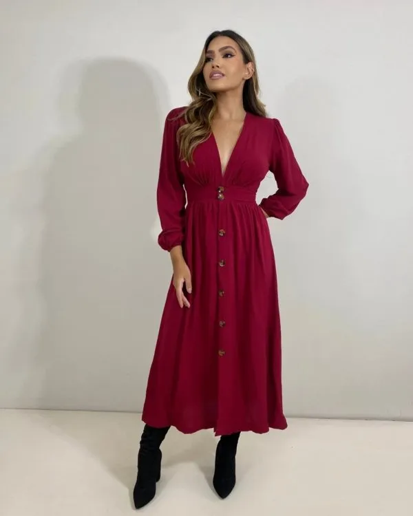 Vestido Clara - Marsala