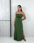 Vestido Drica Longo – Verde Militar