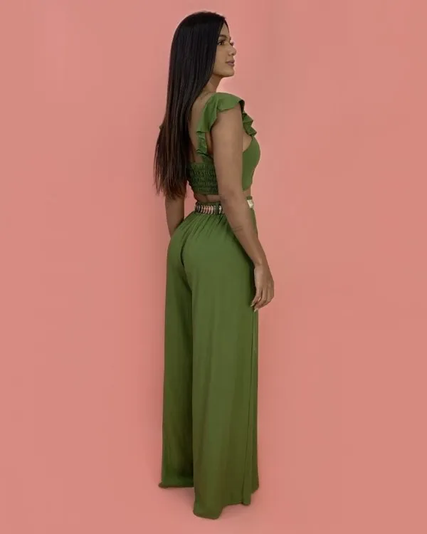 Conjunto Pantalona Samira - Folhagem