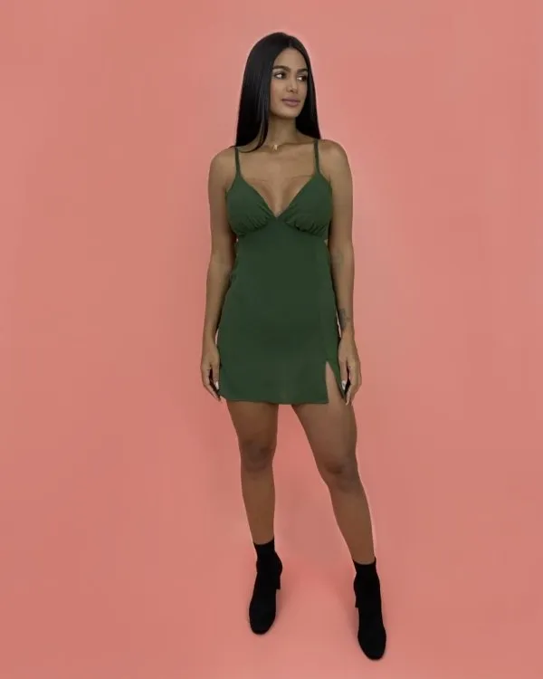 Vestido Elisângela - Verde Militar