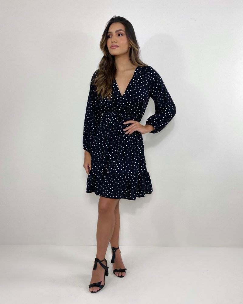 Vestido Lavínia - Poá Fundo Preto - Image 6