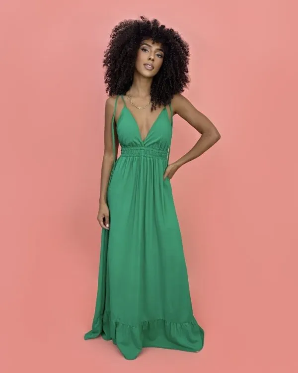 Vestido Valentina Longo - Verde Bandeira