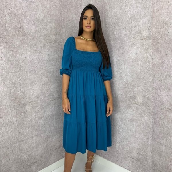 Vestido Juliana - Azul Petróleo