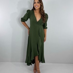 Vestido Berenice - Verde Militar - Image 1
