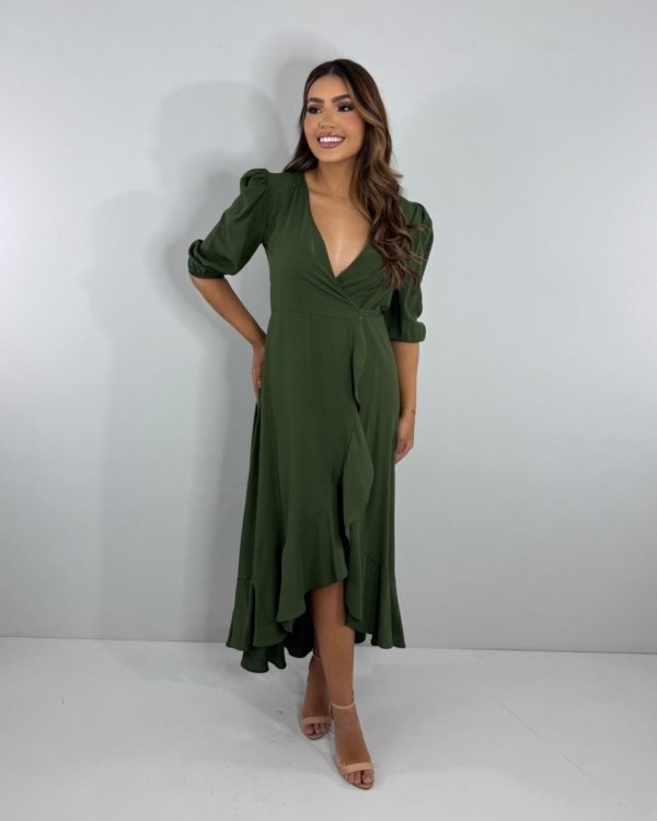 Vestido Berenice - Verde Militar
