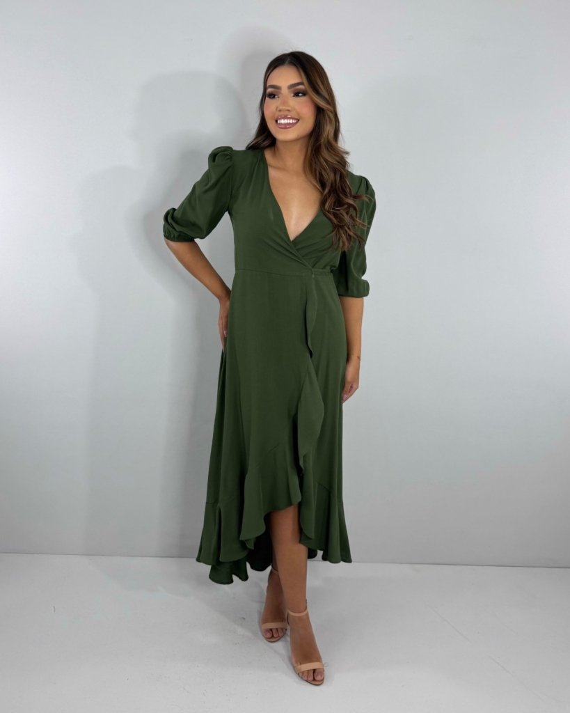 Vestido Berenice - Verde Militar