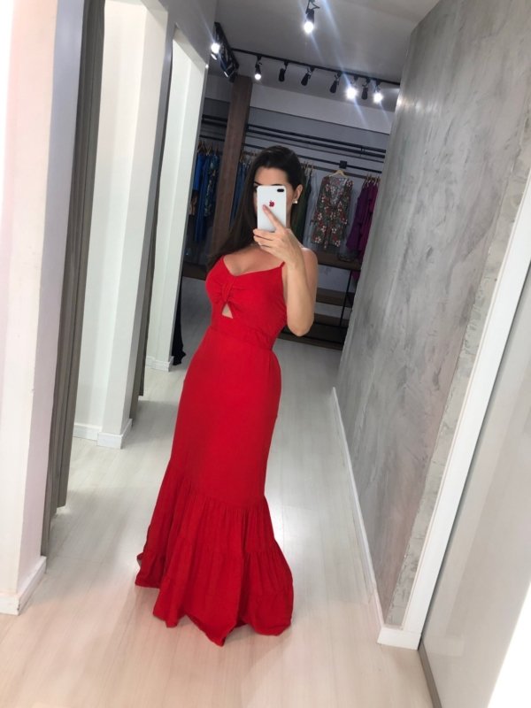 Vestido Jéssica Longo - Vermelho