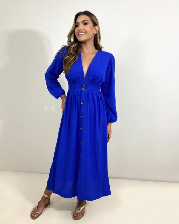 Vestido Clara - Azul Royal