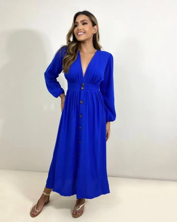 Vestido Clara - Azul Royal