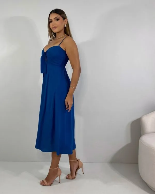 Vestido Karita - Azul Petróleo
