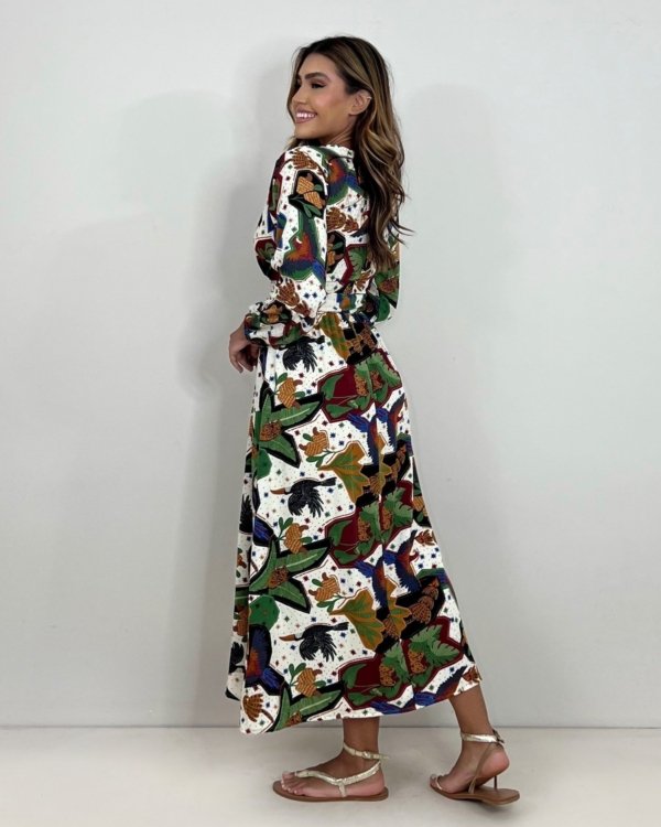 Vestido Clara - Estampa Tropicália