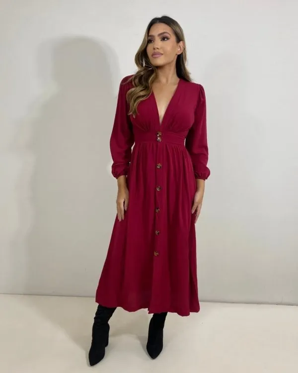 Vestido Clara - Marsala