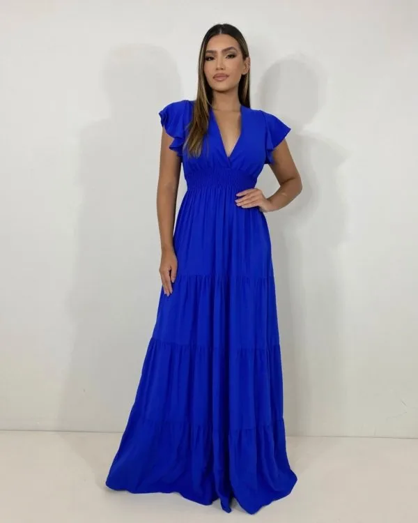 Vestido Laís Longo - Azul Royal