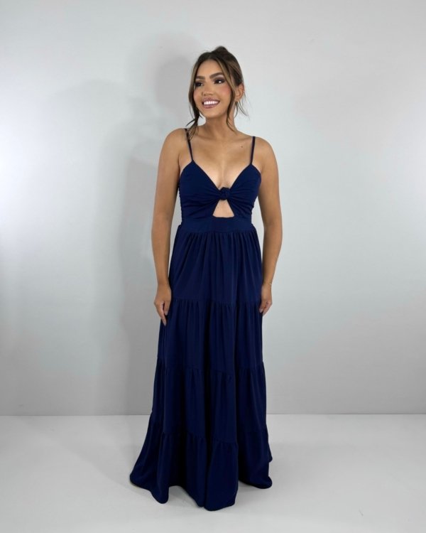 Vestido Cátia - Azul Marinho
