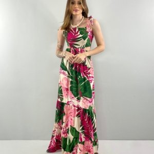 Vestido Pérola - Floral Fundo Bege - Image 2