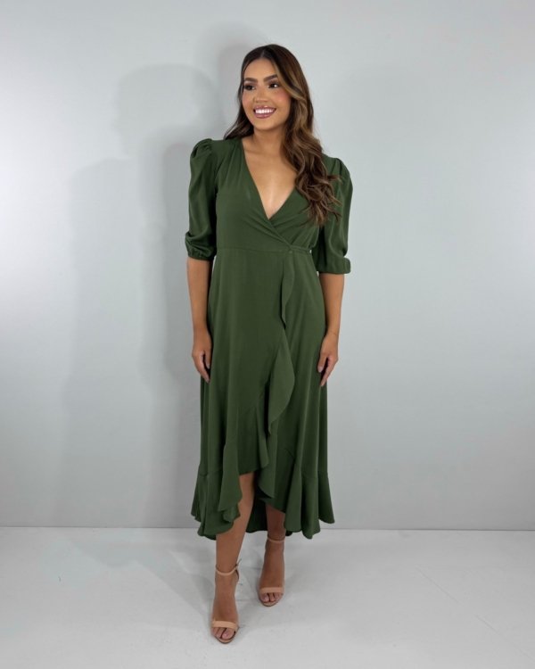 Vestido Berenice - Verde Militar