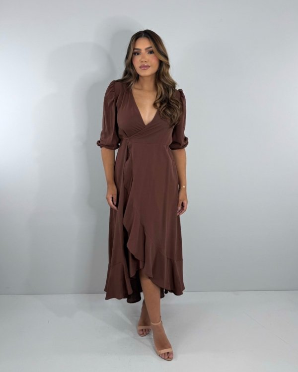 Vestido Berenice - Marrom