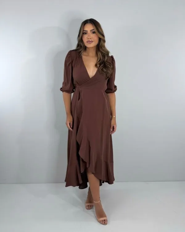 Vestido Berenice - Marrom