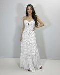 Vestido Camila – Poá Fundo Branco