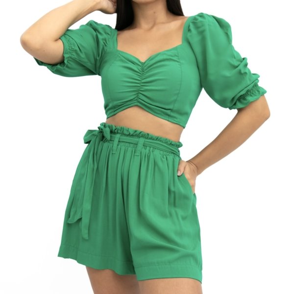 Conjunto Top Short Paloma - Verde Bandeira