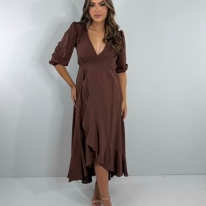 Vestido Berenice - Marrom - Image 4