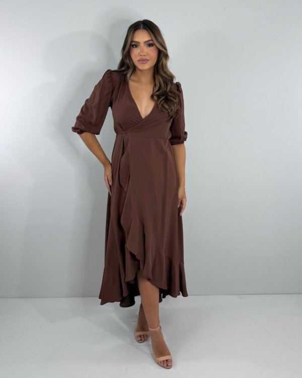 Vestido Berenice - Marrom