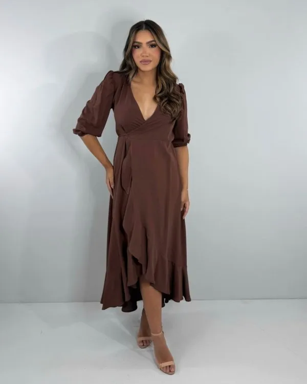 Vestido Berenice - Marrom