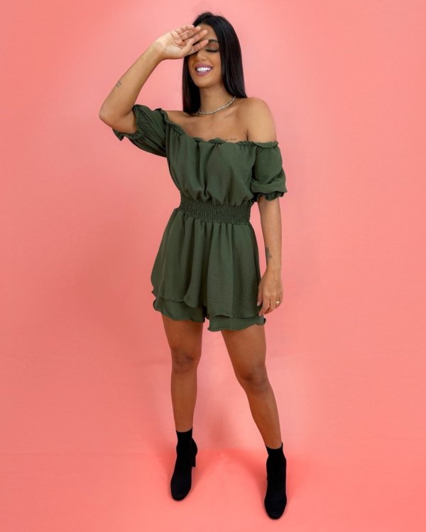 Macaquinho Alana - Verde Militar