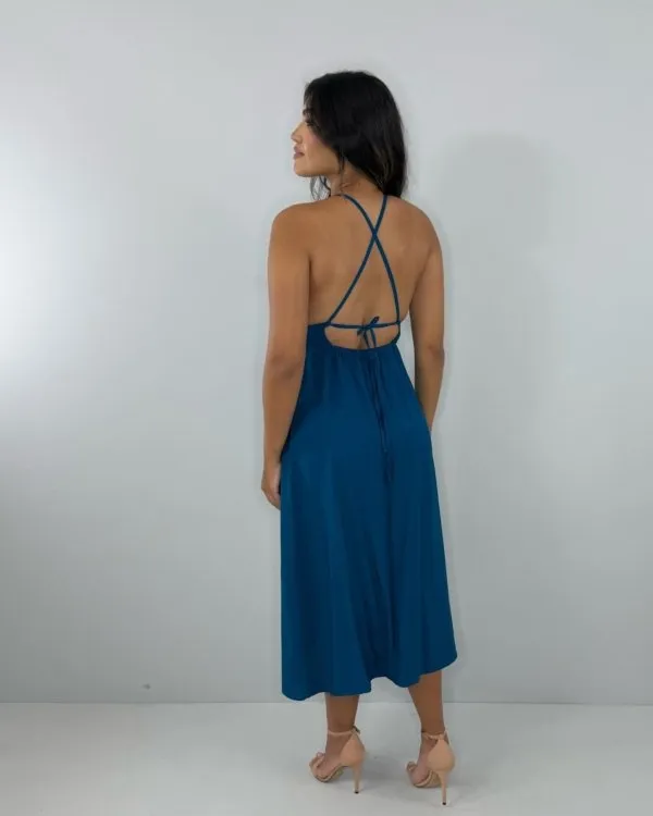Vestido Heloína - Azul Petróleo