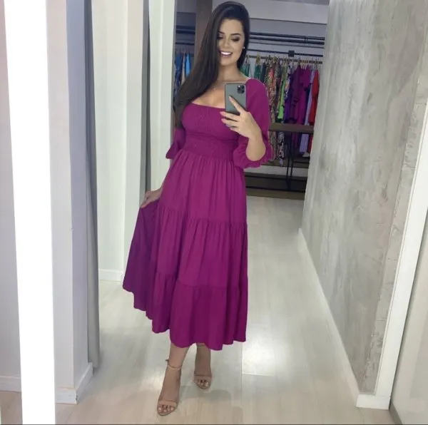 Vestido Juliana - Fúcsia