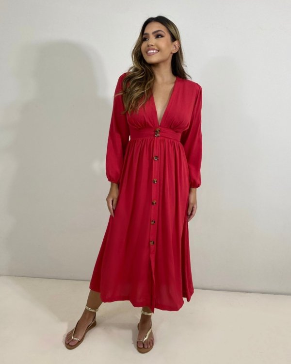 Vestido Clara - Vermelho
