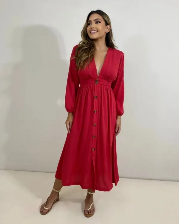 Vestido Clara - Vermelho