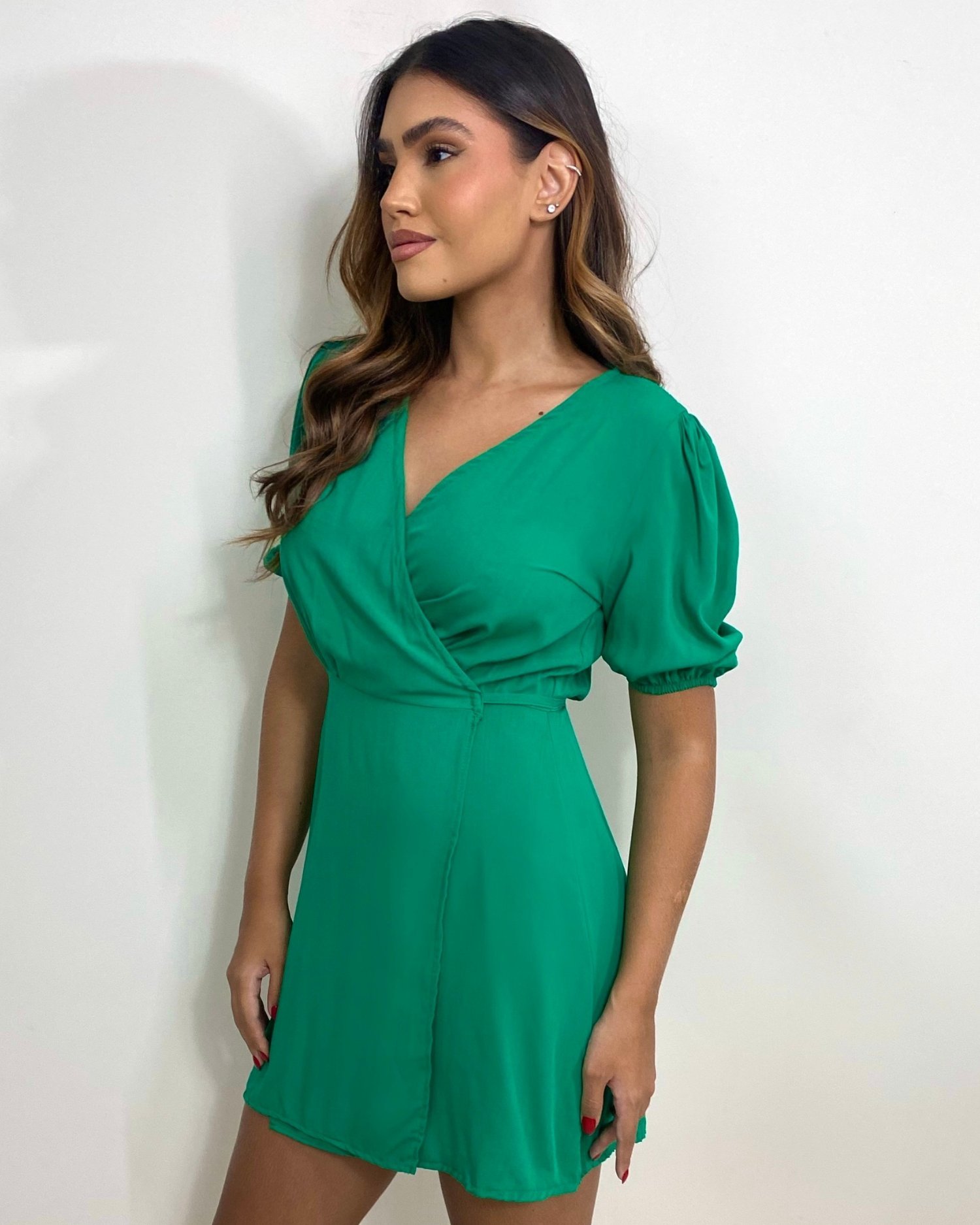 Vestido Érica Manga Princesa - Verde Bandeira - Image 2