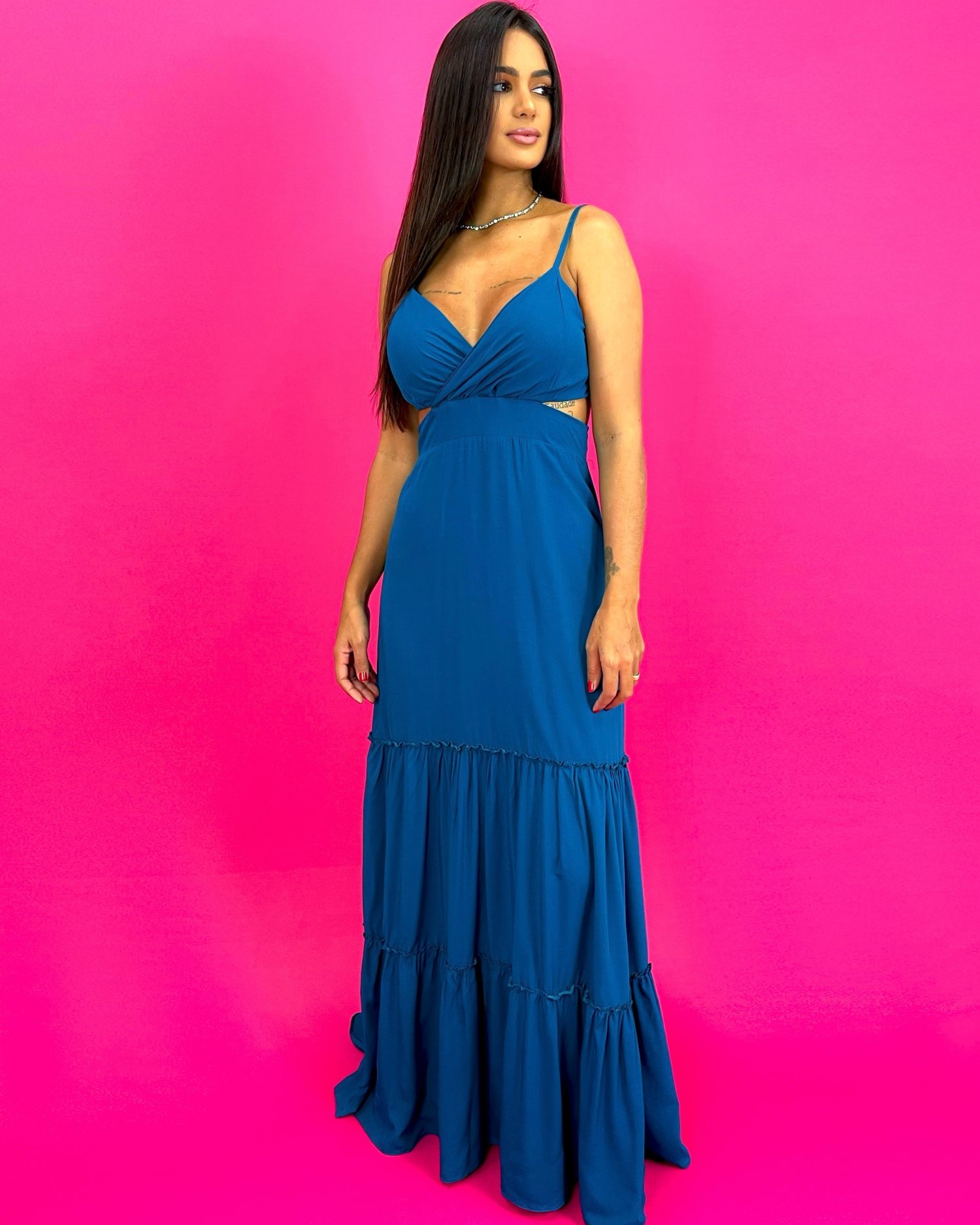 Vestido Laise - Azul Petróleo - Image 1