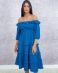 Vestido Angélica – Azul Petróleo