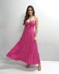 Vestido Jéssica Midi – Rosa Chiclete