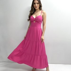 Vestido Jéssica Midi - Rosa Chiclete - Image 1