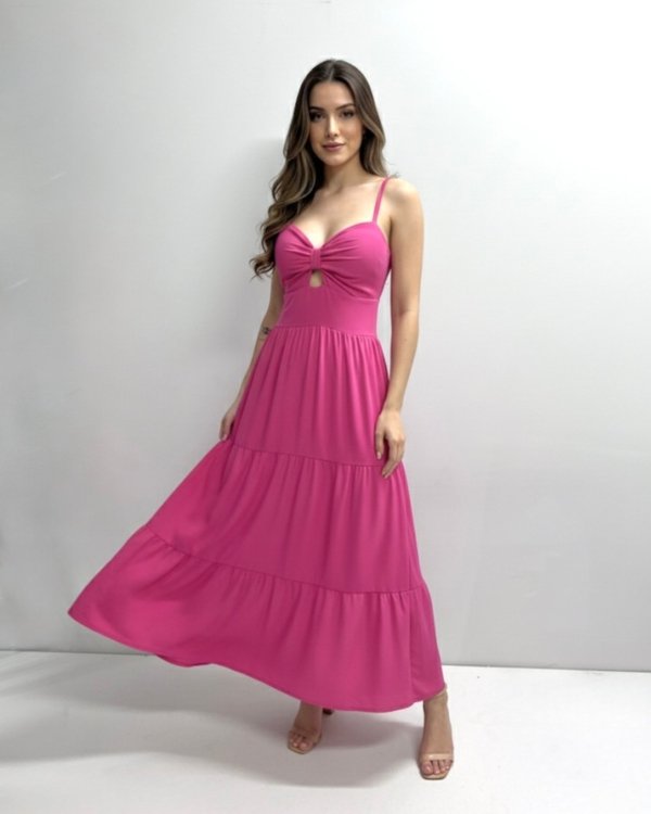 Vestido Jéssica Midi - Rosa Chiclete