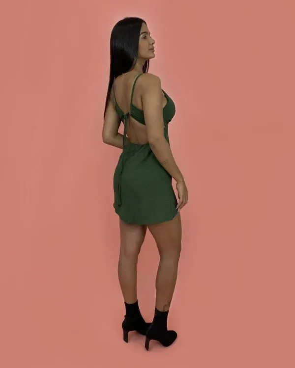 Vestido Elisângela - Verde Militar
