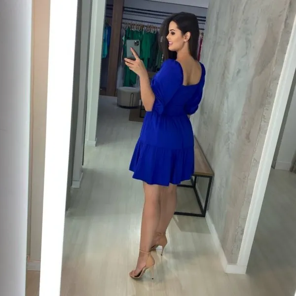 Vestido Juliana Curto - Azul Royal