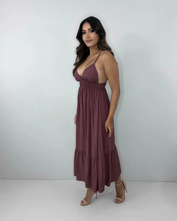 Vestido Beatriz - Marrom