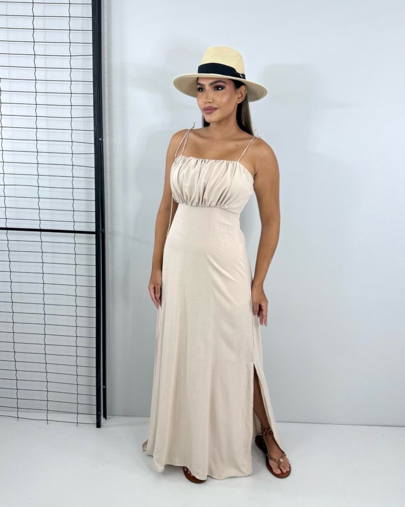 Vestido Drica Longo - Nude