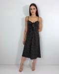 Vestido Karita – Poá Fundo Preto