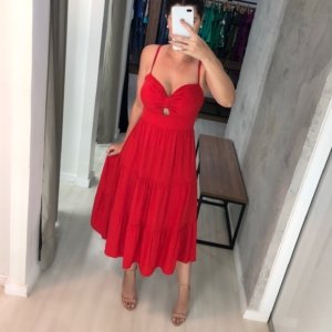 Vestido Jéssica Midi - Vermelho - Image 2