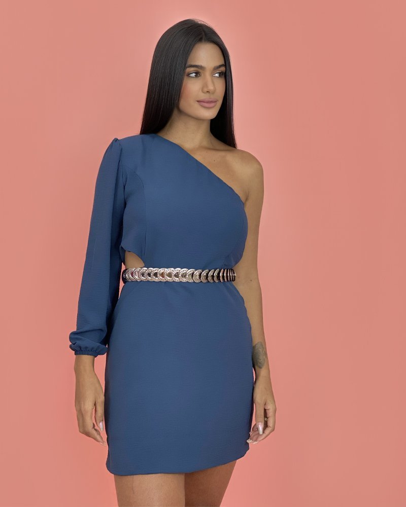 Vestido Luna em Duna - Azul Egeu